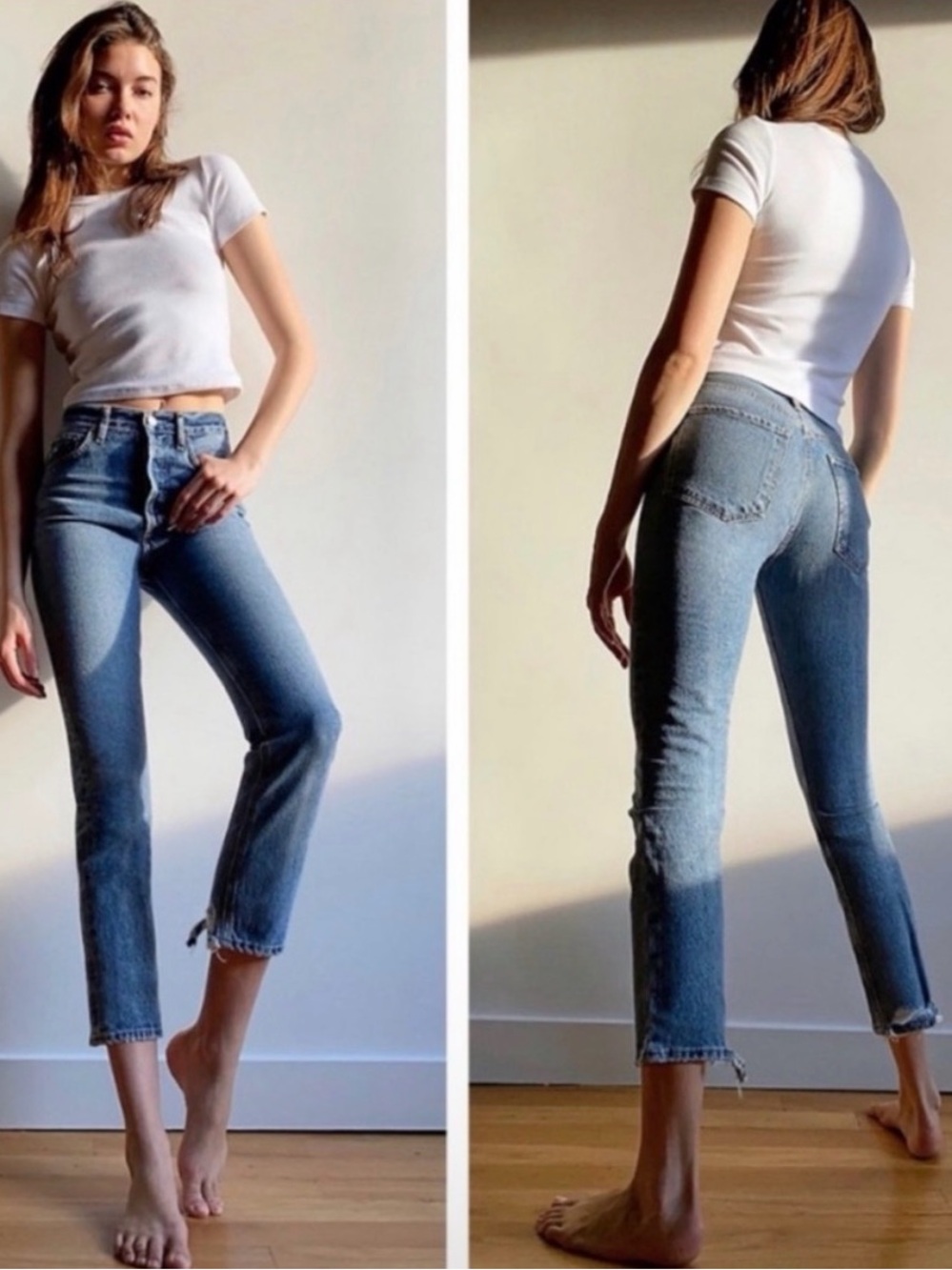 AGOLDE Riley High Rise Straight Crop in Emulsion, Size 23, NWT
